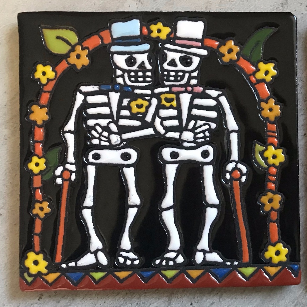 Gay Wedding Tile ~ LGBTQ MX Day of the Dead Tile